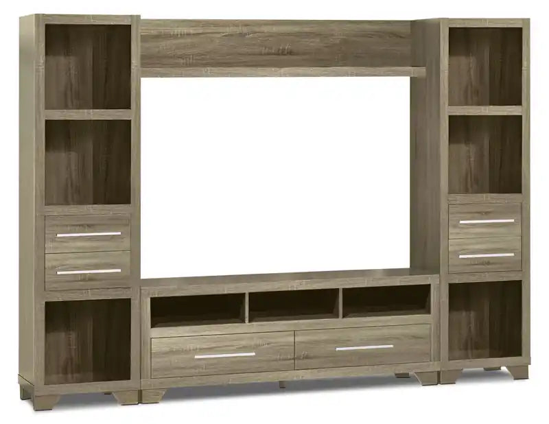Glendale 99 4 Piece Entertainment Centre with Storage and Cable Management for TVs up to 65- Grey
