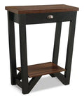 Arika 31 Modern End Table with Storage and Shelf - Dark Walnut annd Black
