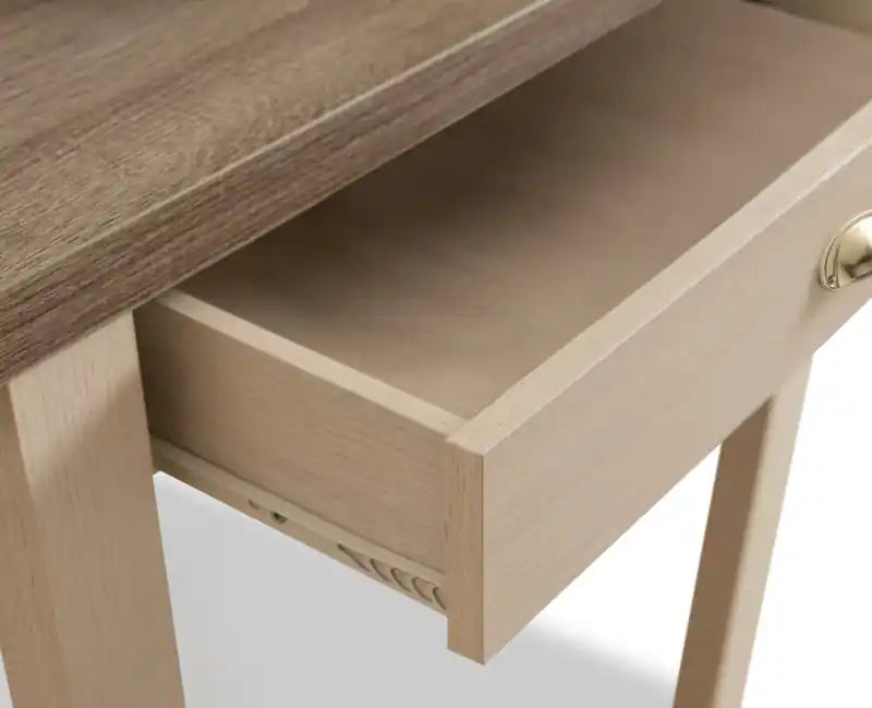 Table d'appoint moderne 31 po avec rangement et tablette - Noyer foncé et Noir