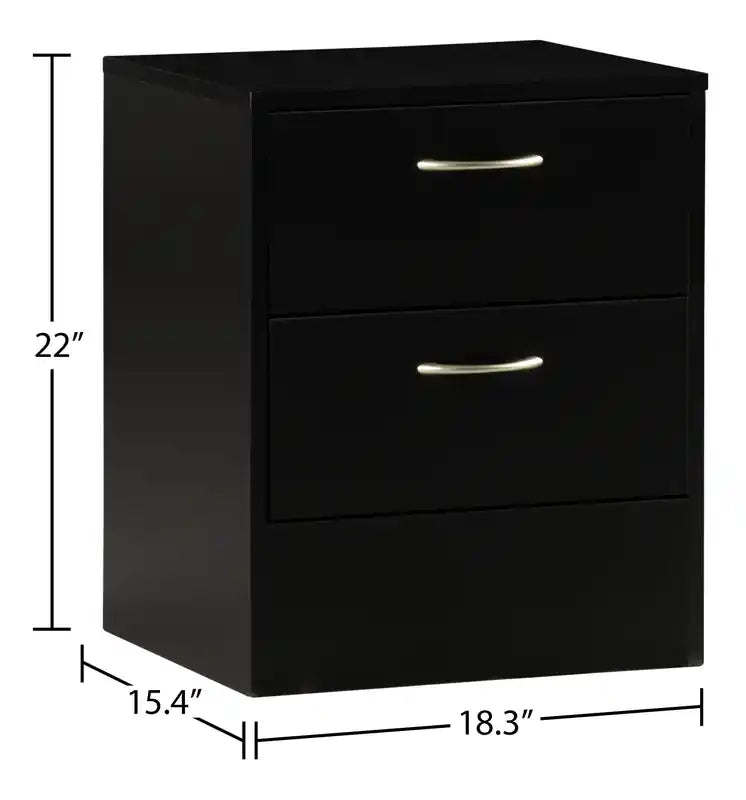 Table de chevet à 2 tiroirs, 18,3 L x 22 H, fabriquée au Canada