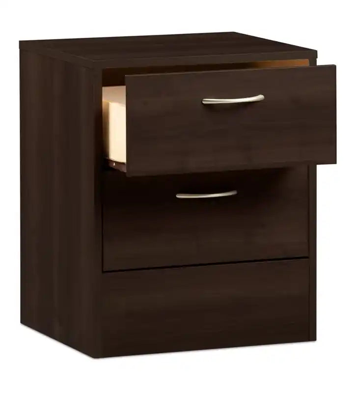 Table de chevet à 2 tiroirs, 18,3 L x 22 H, fabriquée au Canada