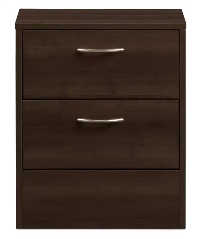 Table de chevet à 2 tiroirs, 18,3 L x 22 H, fabriquée au Canada