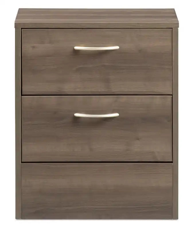 Table de chevet à 2 tiroirs, 18,3 L x 22 H, fabriquée au Canada