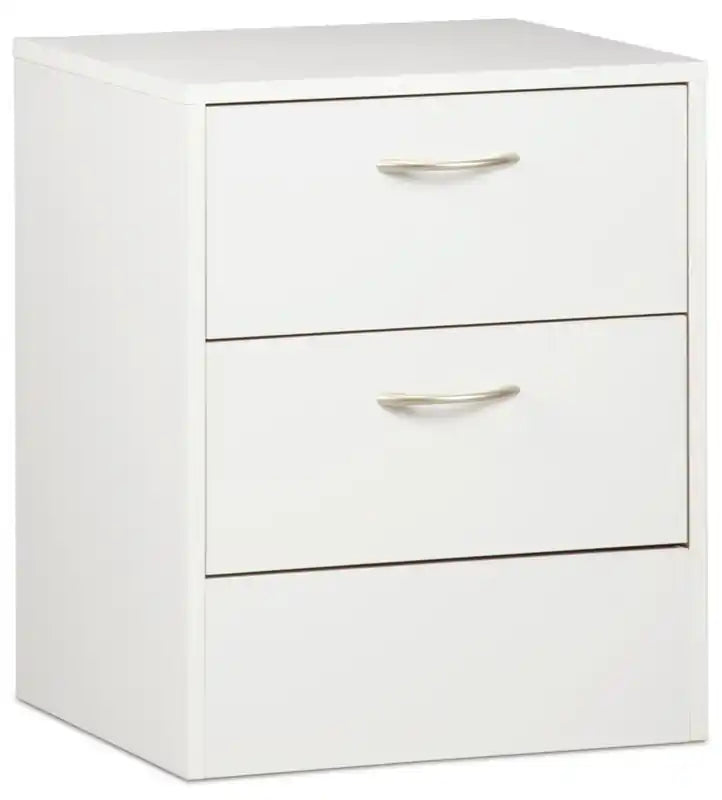 Table de chevet à 2 tiroirs, 18,3 L x 22 H, fabriquée au Canada