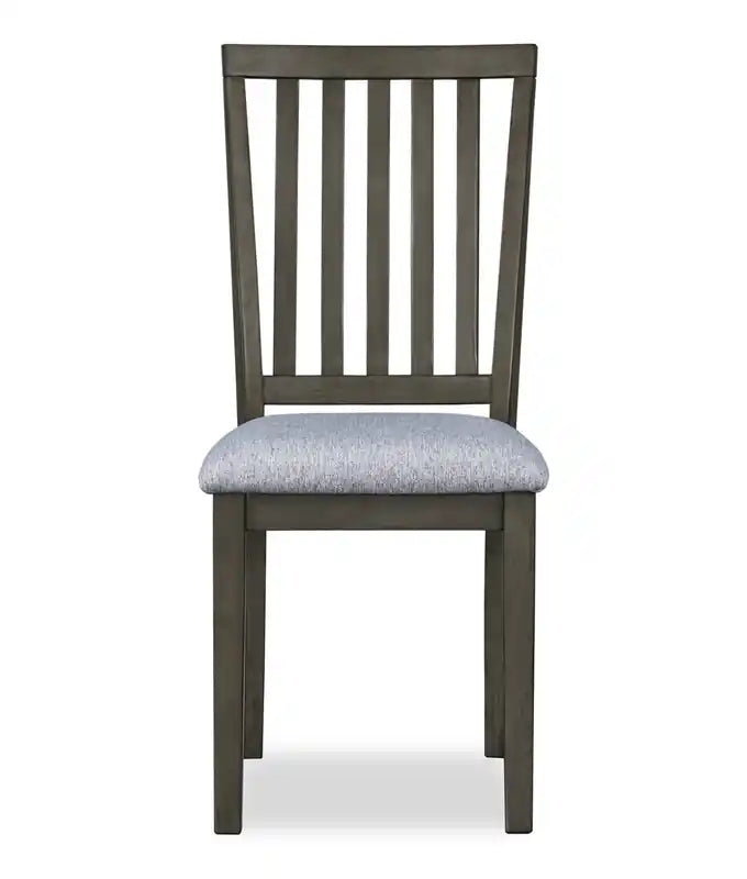 Chaise de salle à manger avec assise en tissu, dossier à barreaux