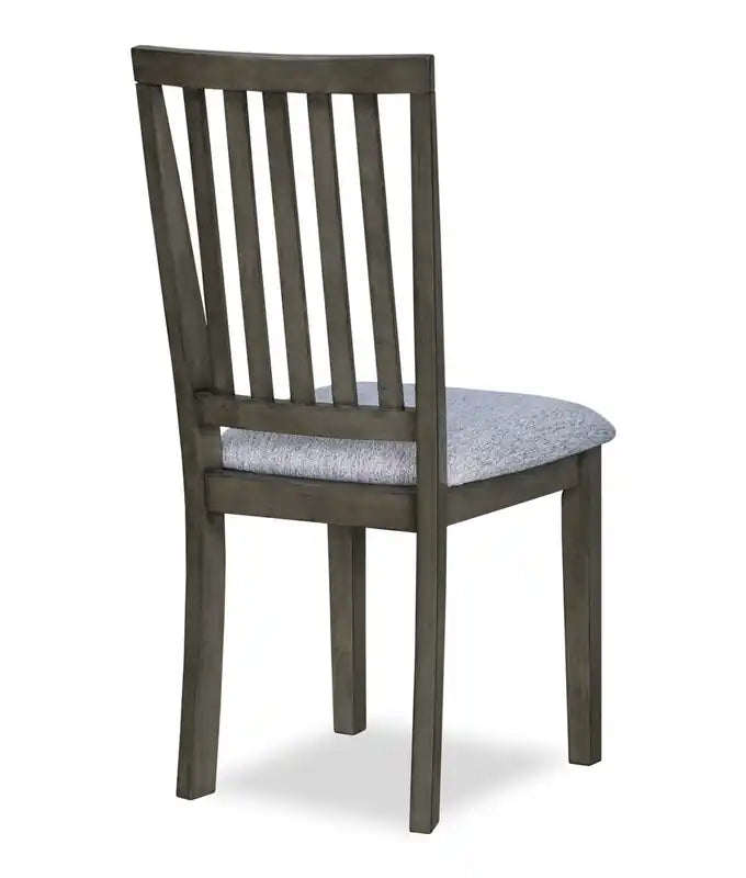 Chaise de salle à manger avec assise en tissu, dossier à barreaux