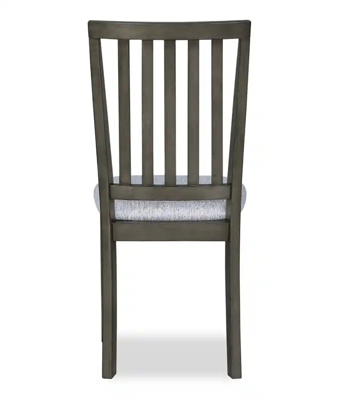 Chaise de salle à manger avec assise en tissu, dossier à barreaux