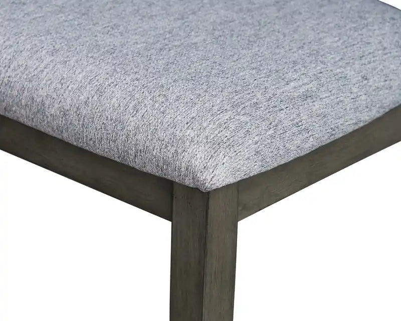 Chaise de salle à manger avec assise en tissu, dossier à barreaux