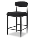 Kort & Co. Capri Counter-Height Stool with Boucle Fabric & Gold Accent, 26H