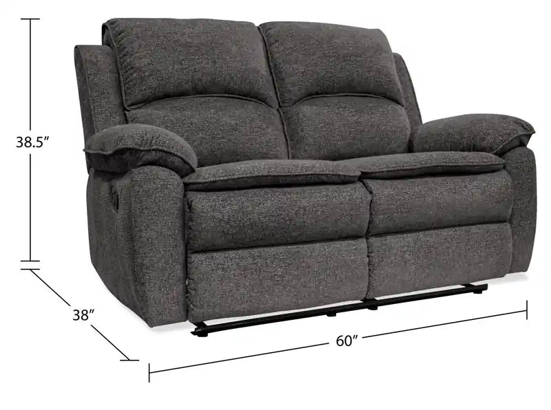 Causeuse inclinable en tissu chenille 60 po