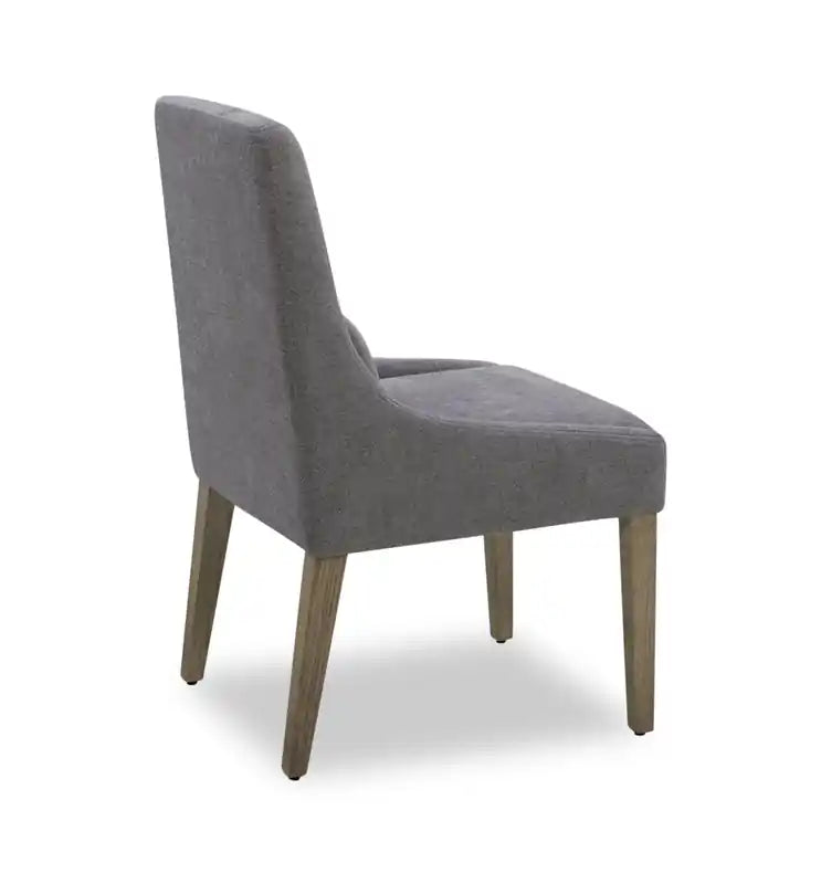 Chaise de salle à manger en tissu polyester - Gris étain