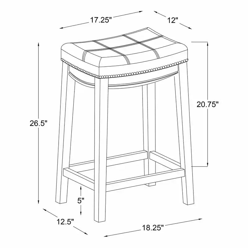 Tabouret de comptoir marron sans dossier en similicuir