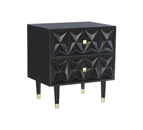 Geo 2-Drawer Textured Nightstand