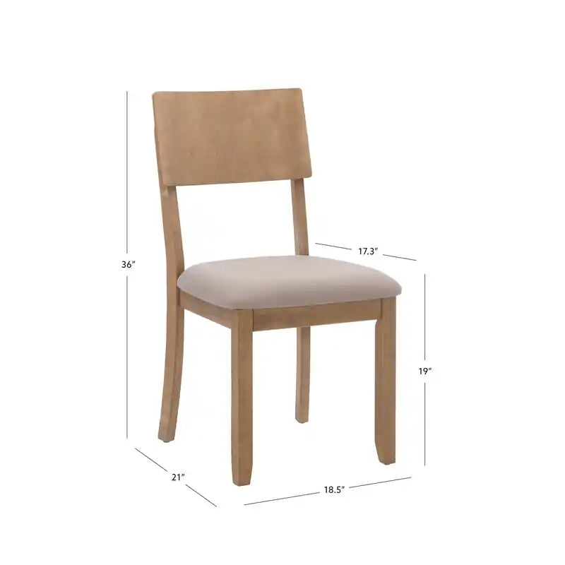 Chaise de salle à manger en tissu gris aspect lin