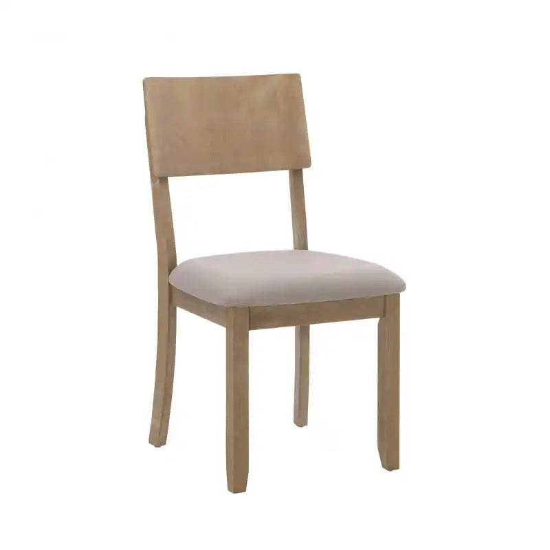 Chaise de salle à manger en tissu gris aspect lin