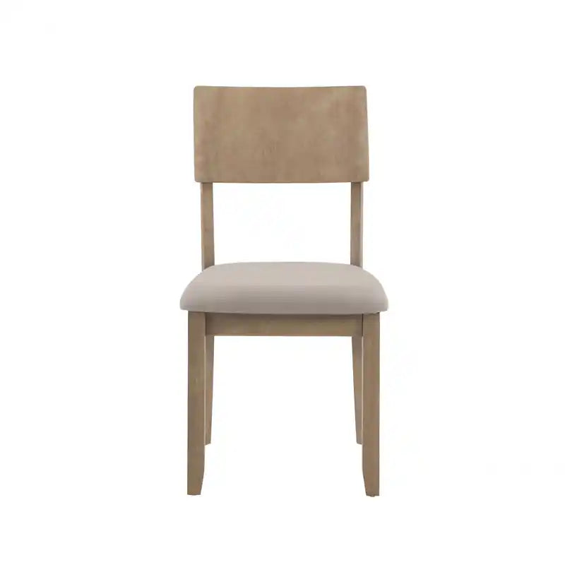 Chaise de salle à manger en tissu gris aspect lin