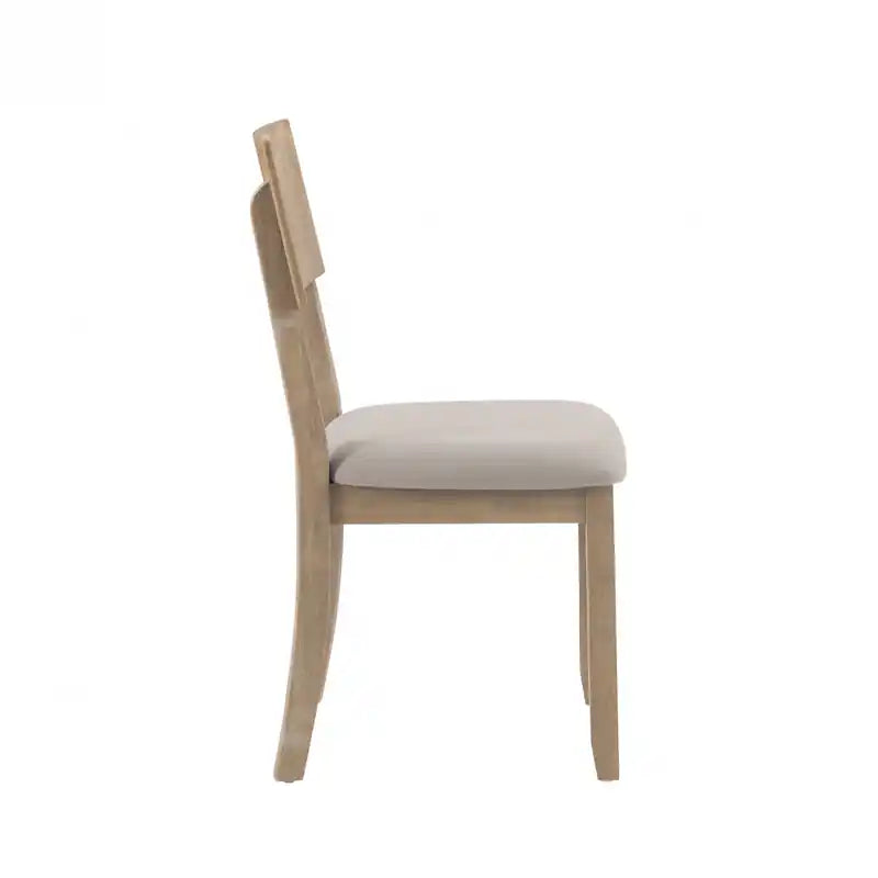 Chaise de salle à manger en tissu gris aspect lin
