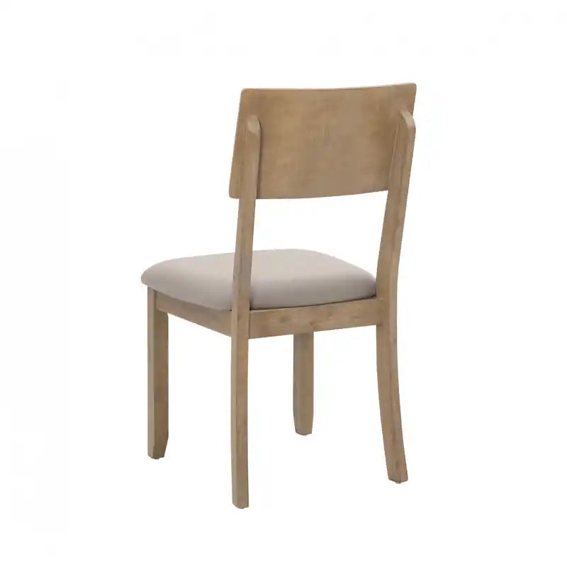 Chaise de salle à manger en tissu gris aspect lin