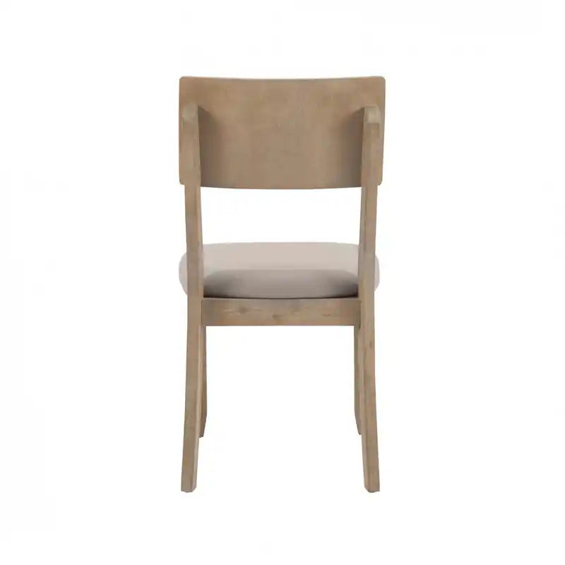 Chaise de salle à manger en tissu gris aspect lin