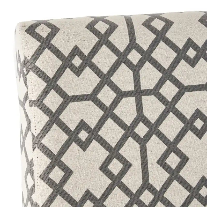 Fauteuil d'appoint en tissu aspect lin avec pieds en bois d'hévéa - Gris et ivoire