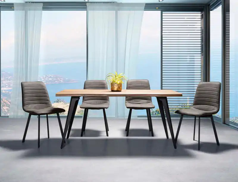 Chaise de salle à manger, grise (lot de 2)