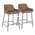LumiSource Daniella Espresso Faux Leather Industrial Counter-Height Stool