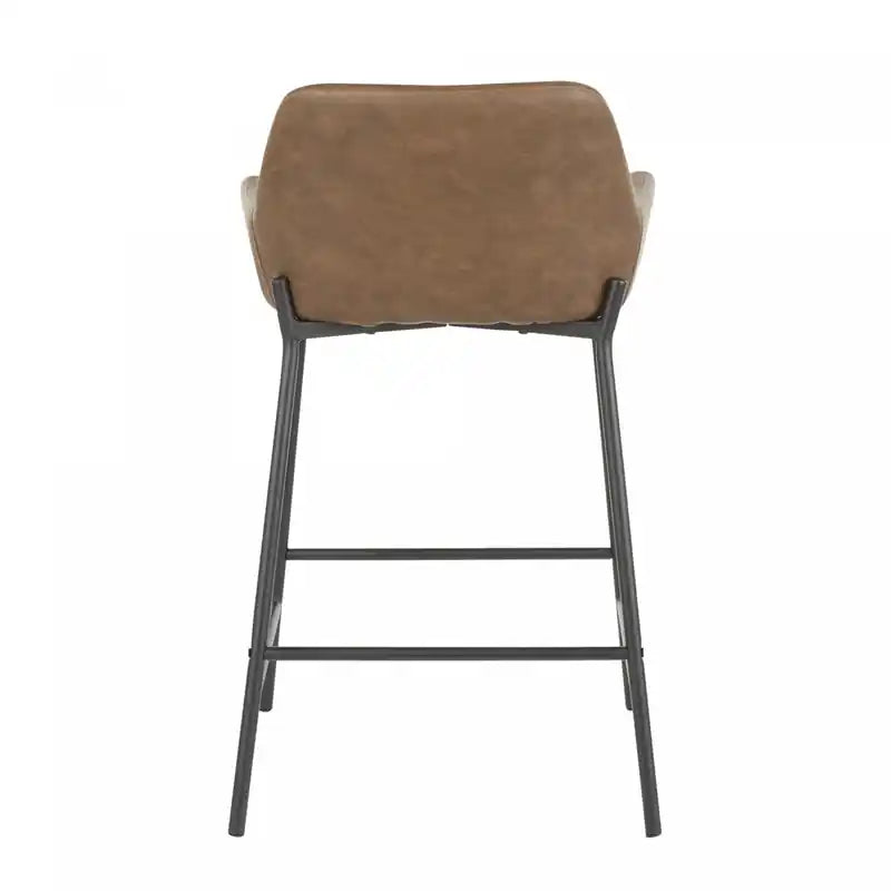 Tabouret de comptoir industriel en similicuir espresso