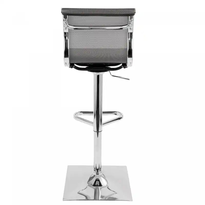 Tabouret de bar contemporain en tissu réglable avec pivot