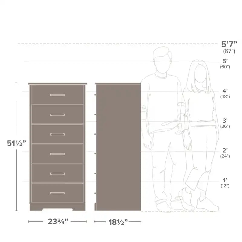 Commode à 6 tiroirs de 23,75