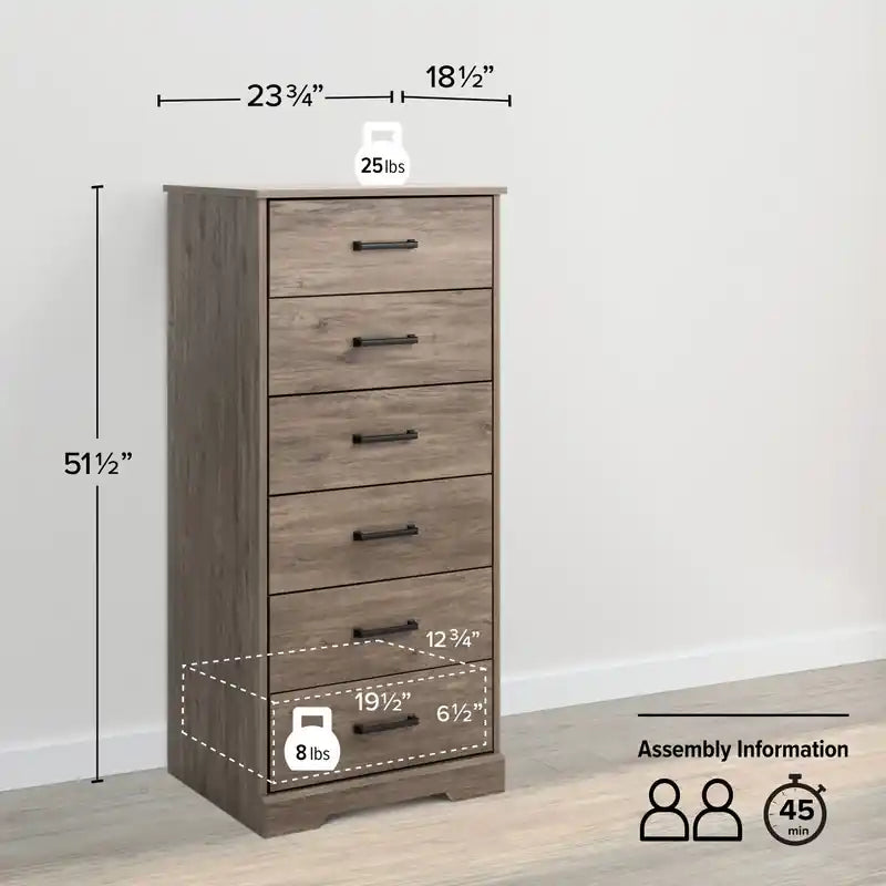 Commode à 6 tiroirs de 23,75