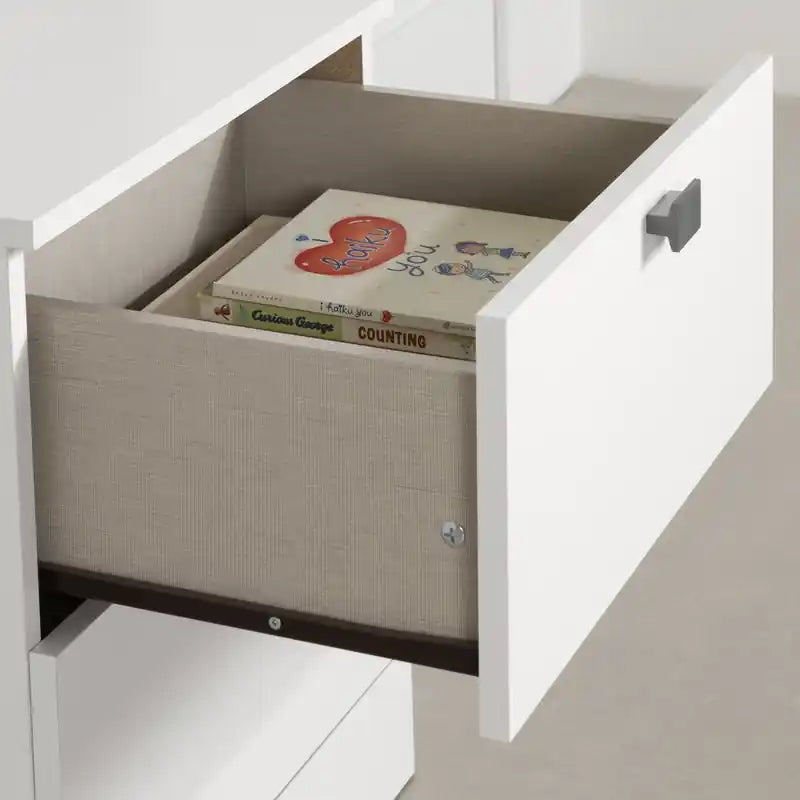 Table de chevet 2 tiroirs - Blanc Pur