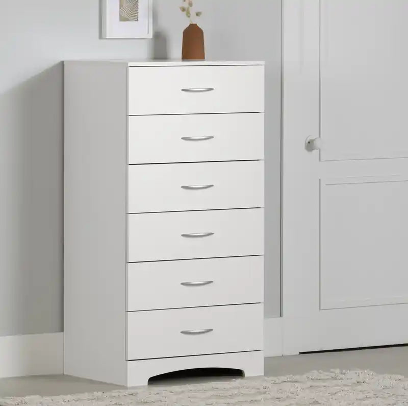 Commode à 6 tiroirs - Blanc pur