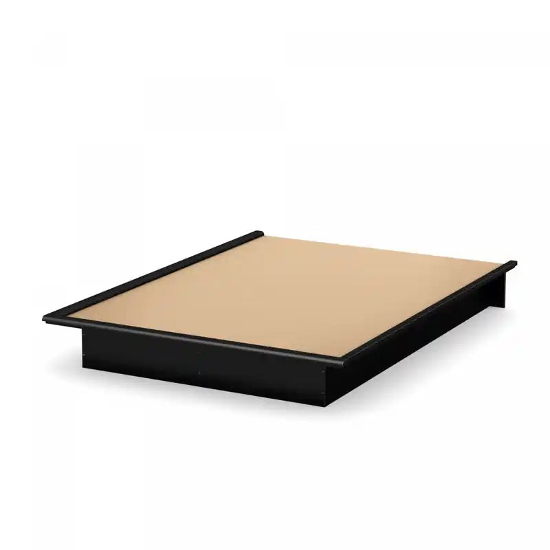 Step One Platform Bed With Moulding - Pure Black