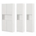 Liora Set Of Bookcase And 2 2-door Narrow Bookcases - Pure White