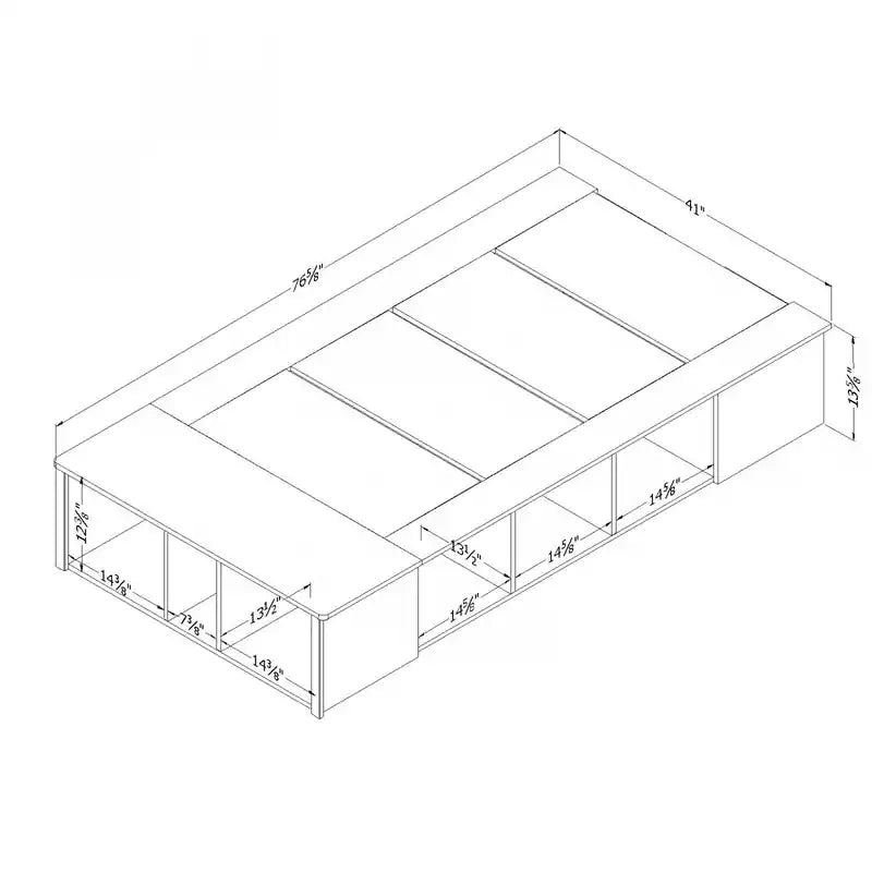Lit de rangement avec paniers - Blanc pur