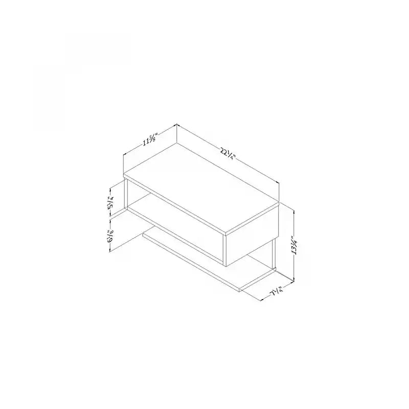 Table de chevet suspendue - Noyer naturel