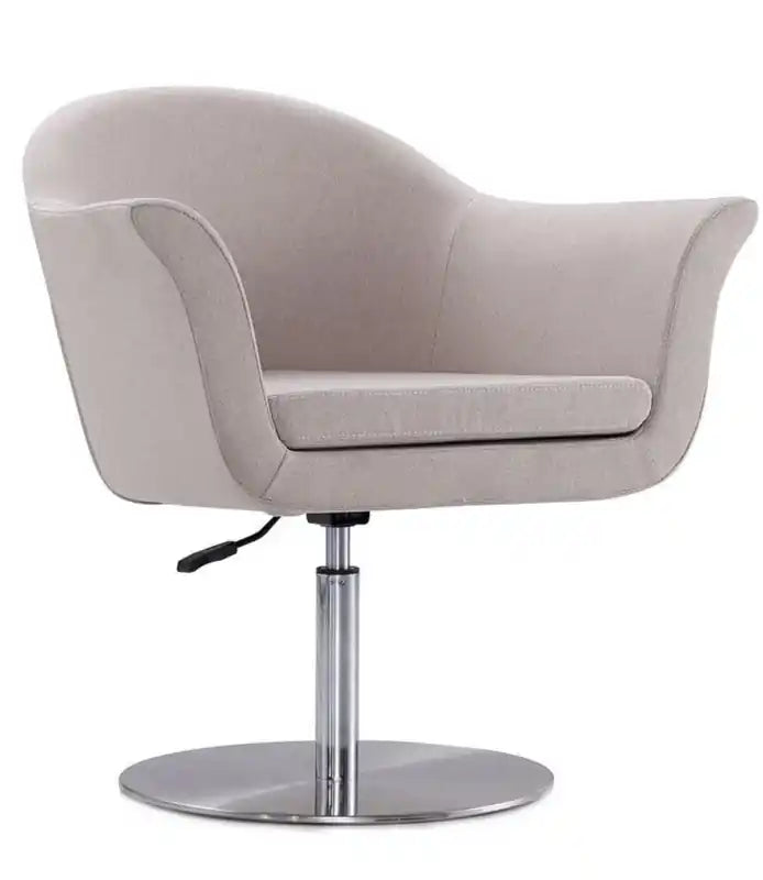 Manhattan Comfort Voyager Brushed Metal Woven Swivel Adjustable Accent Chair - Barley