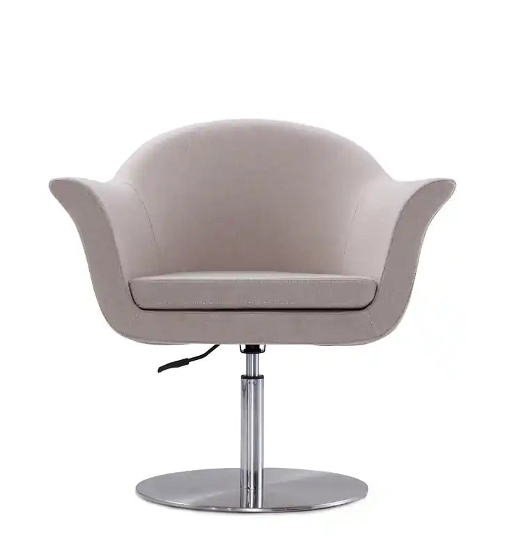 Chaise d'appoint pivotante réglable en tissu tissé avec piètement en métal brossé - Orge