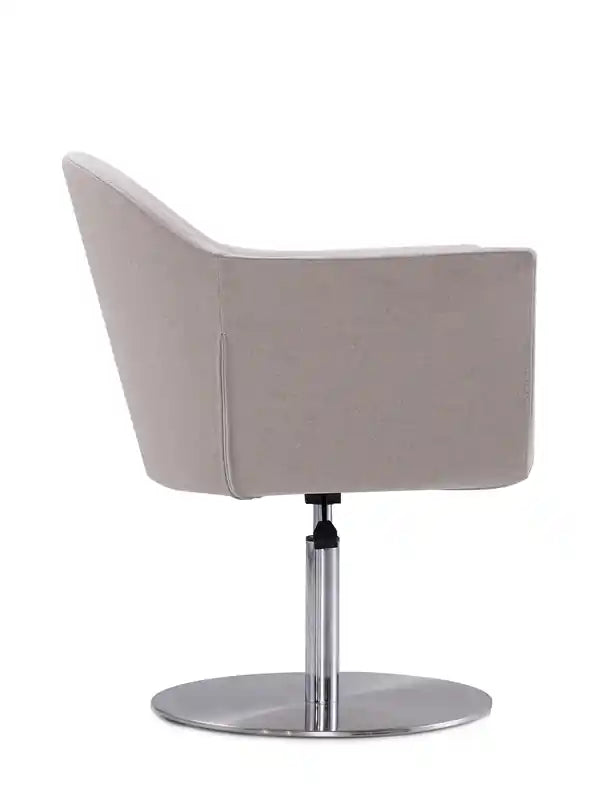 Chaise d'appoint pivotante réglable en tissu tissé avec piètement en métal brossé - Orge