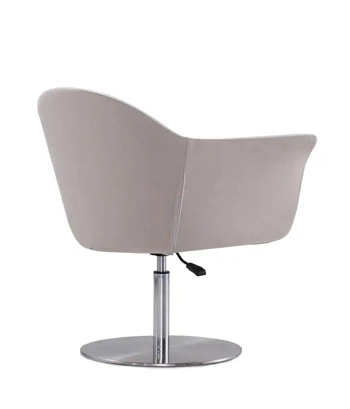 Chaise d'appoint pivotante réglable en tissu tissé avec piètement en métal brossé - Orge