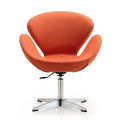 Manhattan Comfort Raspberry Polished Chrome Wool Blend Adjustable Swivel Chair