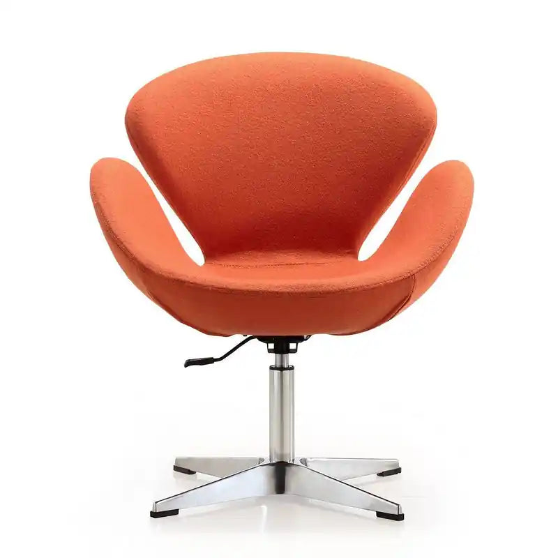 Manhattan Comfort Raspberry Polished Chrome Wool Blend Adjustable Swivel Chair