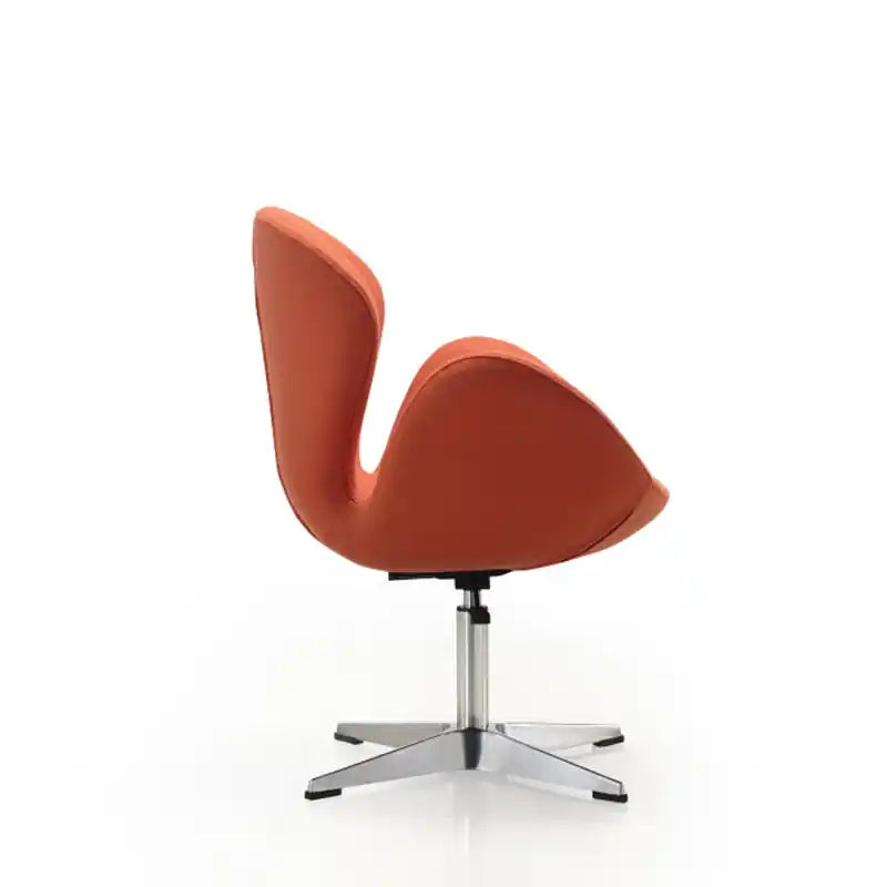 Chaise pivotante réglable en mélange de laine, coloris chrome poli framboise Confort