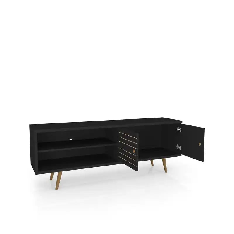 Meuble TV Mid-Century Modern 3 étagères et 2 portes à 62,99 $