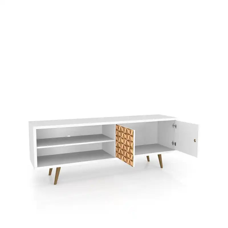 Meuble TV Mid-Century Modern 3 étagères et 2 portes à 62,99 $