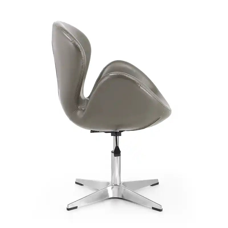 Chaise pivotante réglable en similicuir chromé poli framboise - Galet