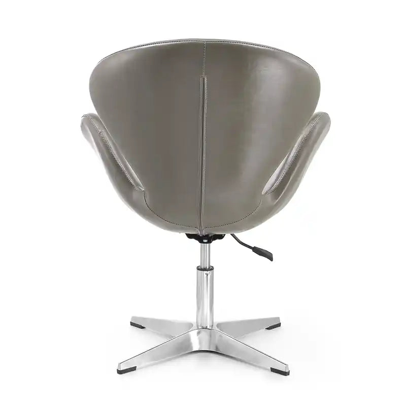 Chaise pivotante réglable en similicuir chromé poli framboise - Galet
