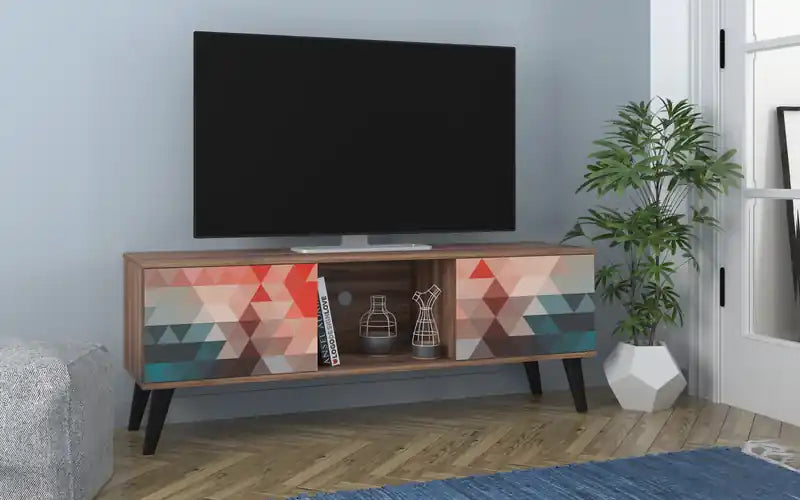 53,15 Meuble TV moderne du milieu du siècle - Multicolore