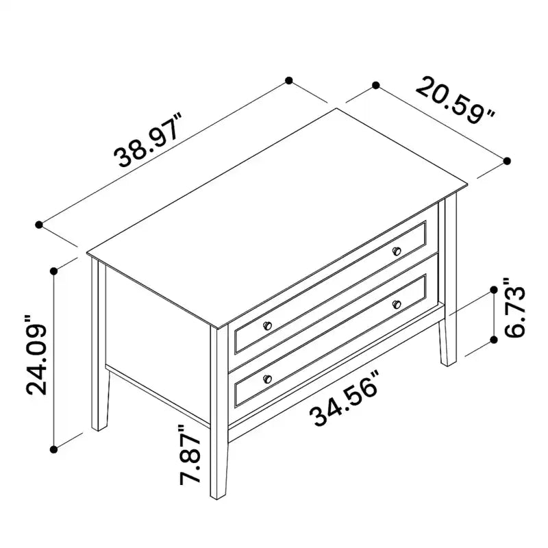 Commode de célibataire - Blanc cassé