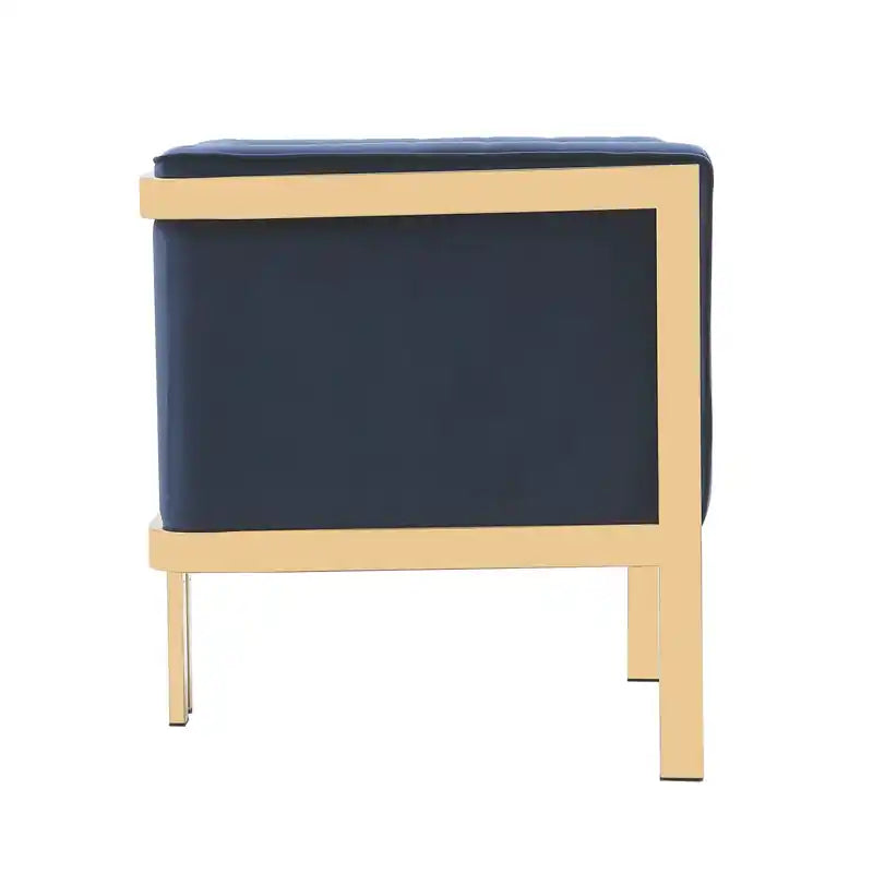 Fauteuil d'appoint en velours et laiton - Bleu roi